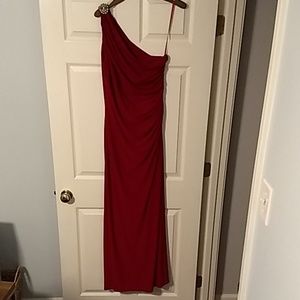 Ralph Lauren Red One Shoulder Evening Gown
